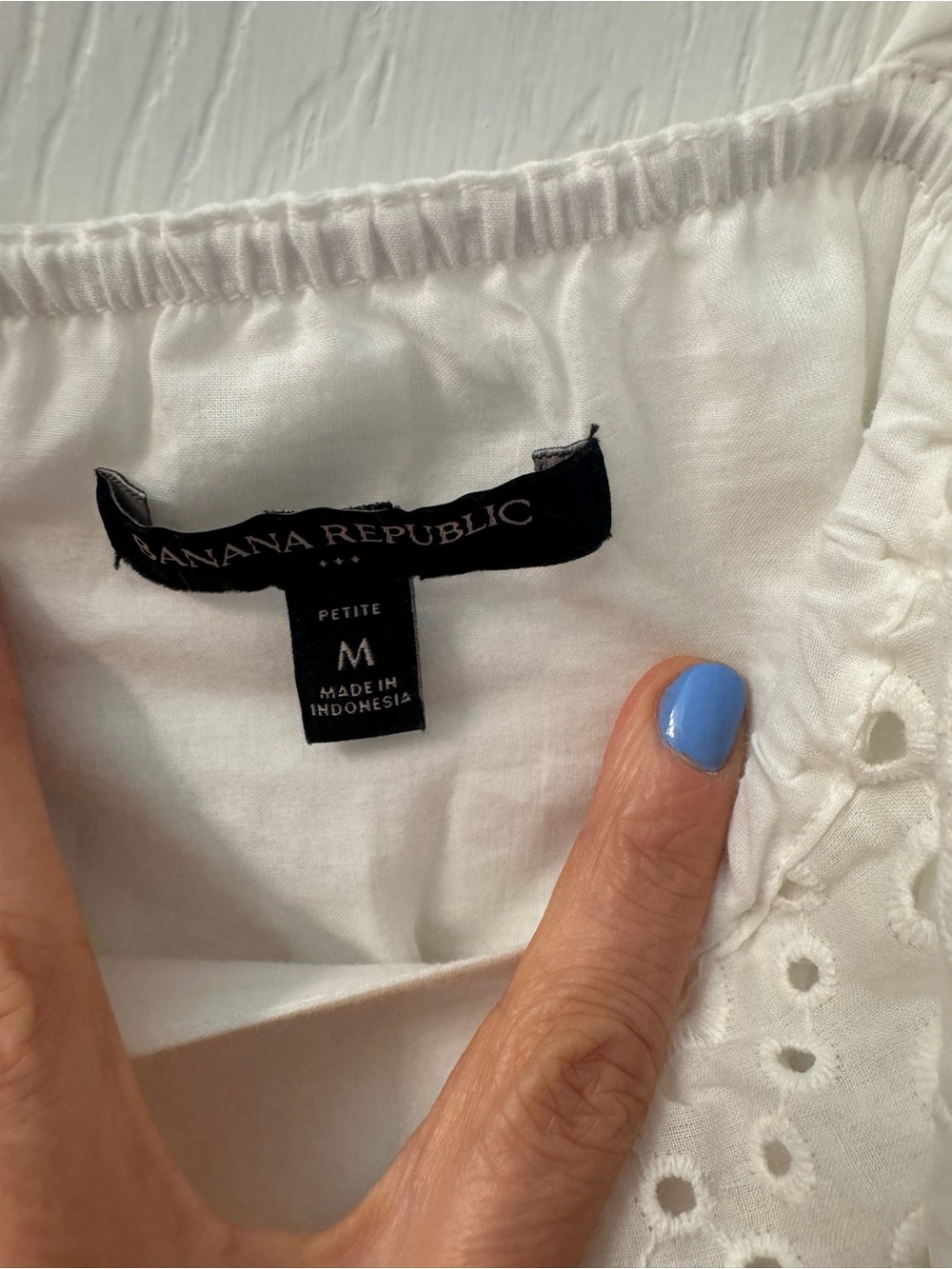 Banana Republic White Eyelet Peplum Tank with Ruffle Straps - Picture 3 of 4
